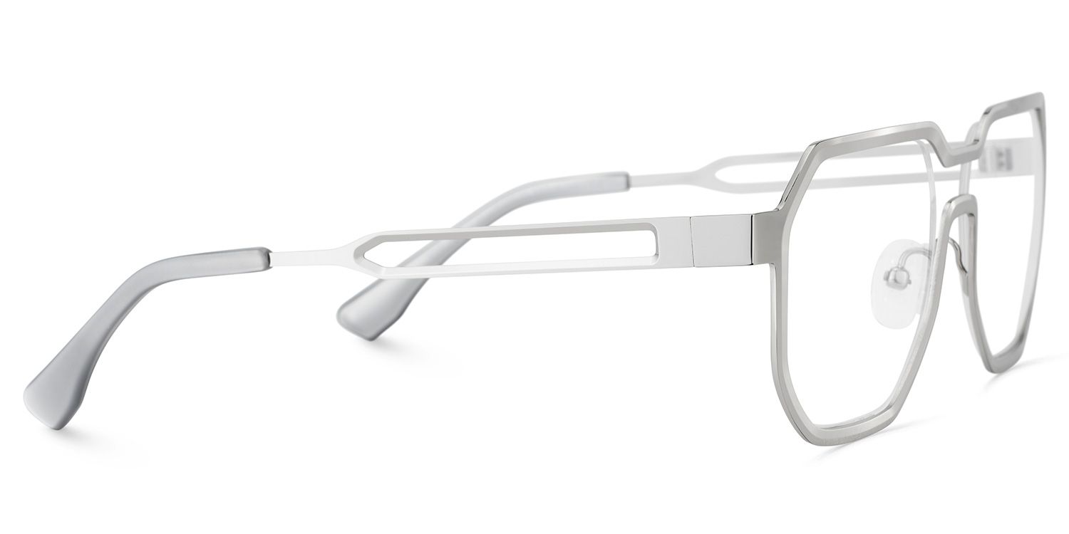 Men's Geometric Glasses in Silver Color5