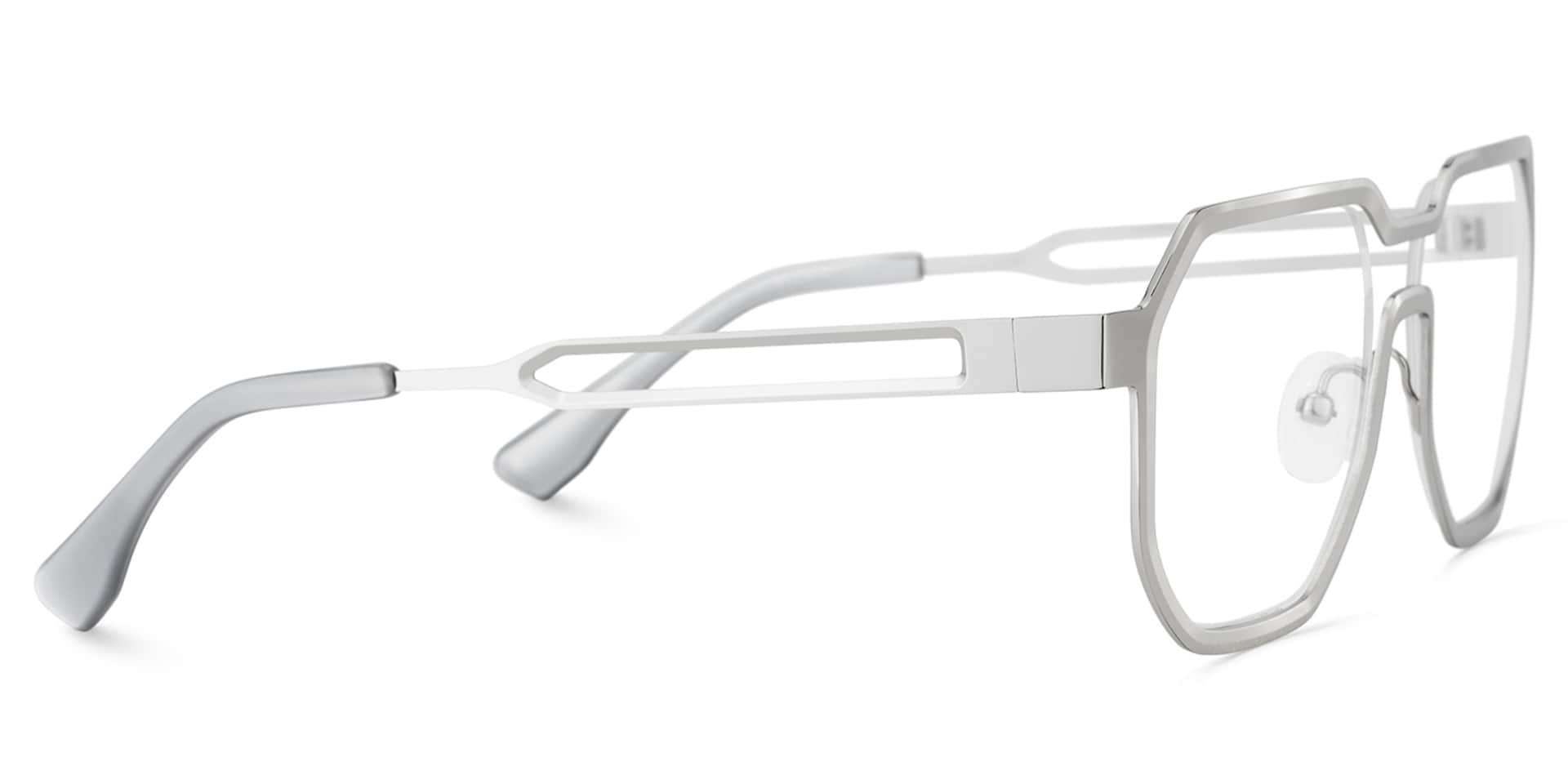 Men's Geometric Glasses in Silver Color5