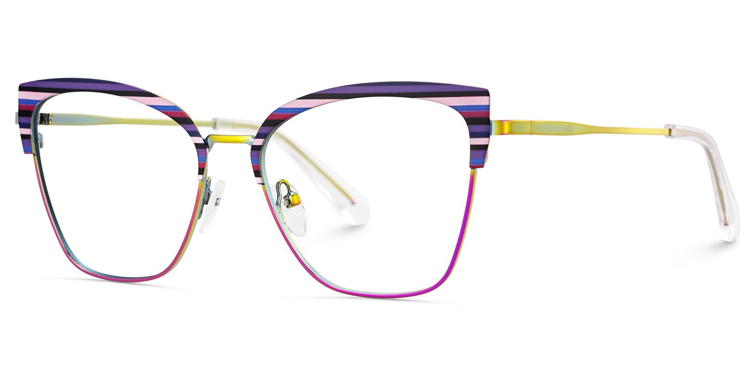 Harley Browline Purple Color Frame Glasses for Women | Zeelool3