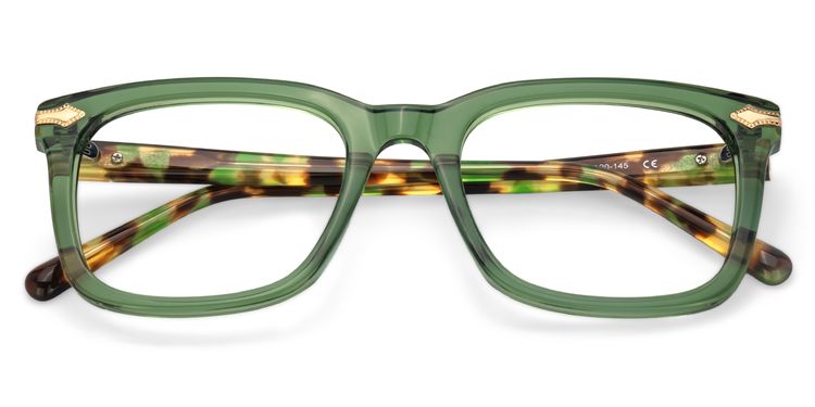 Brochelle Rectangle Green Glasses