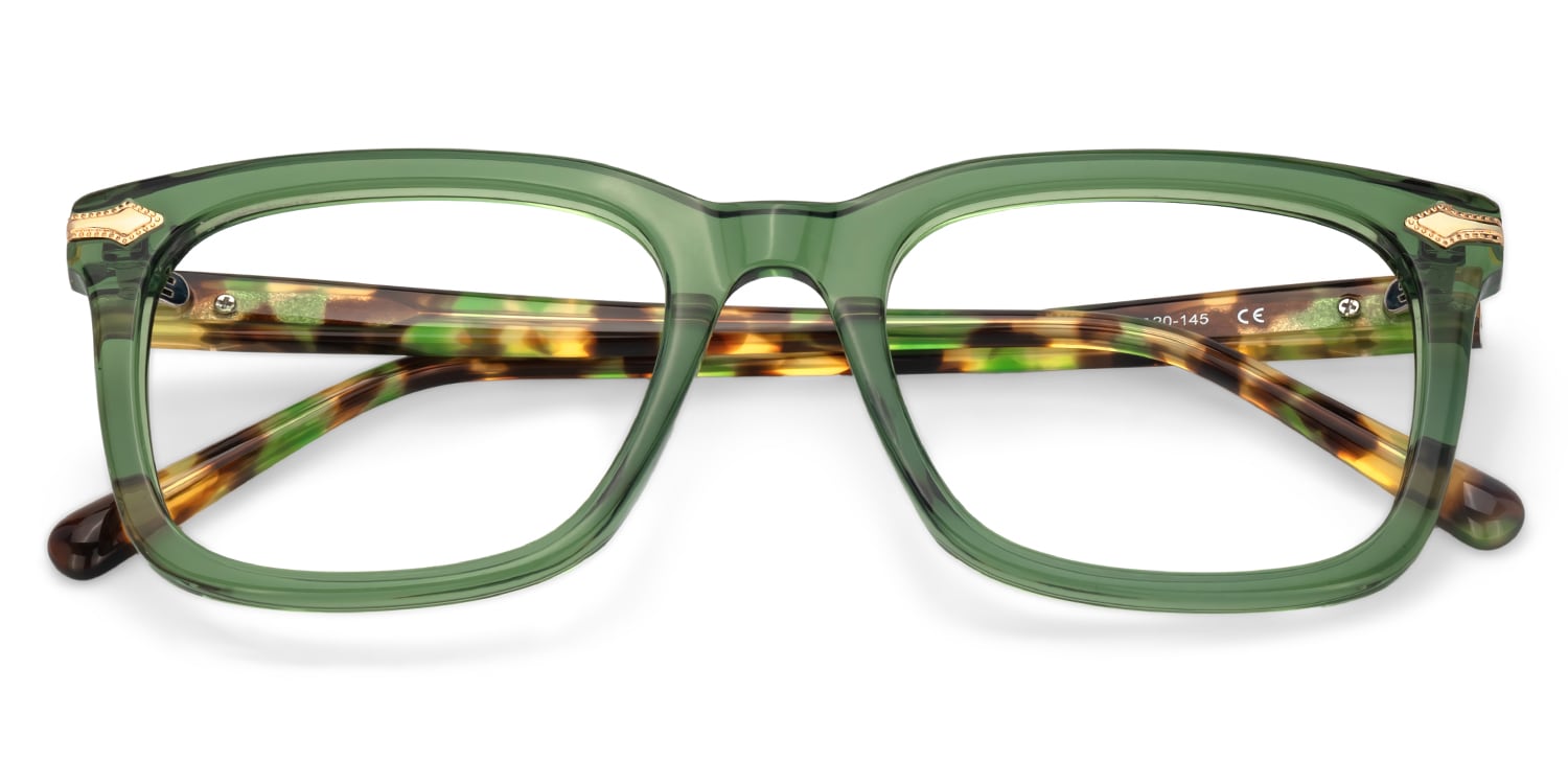 Brochelle Rectangle Green Glasses