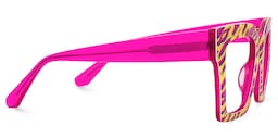 Morreen Square Hot Pink Zebra Glasses2