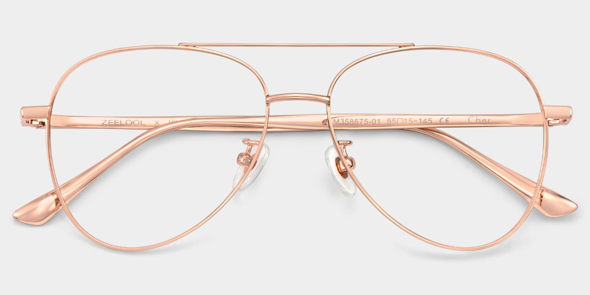 Cher Rose Gold Metal Aviator Glasses | ZEELOOL x Prabal Gurung2