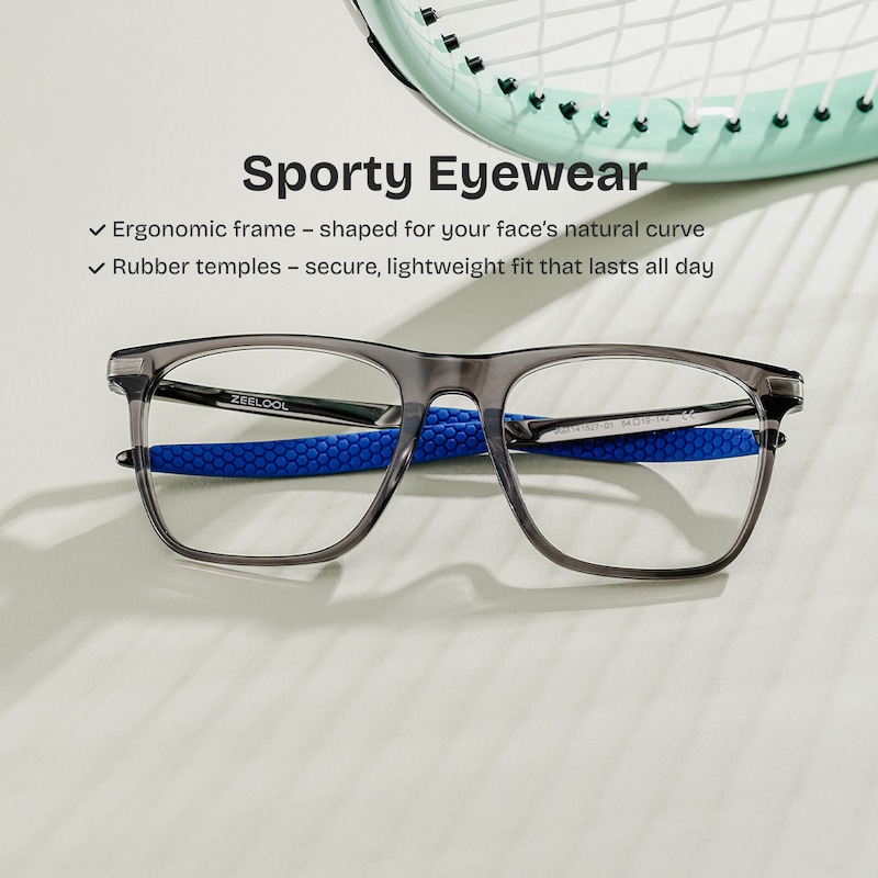 ZEELOOL Stable Rectangle Gray Glasses