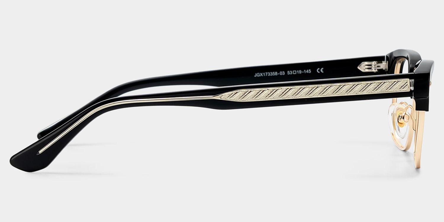 Eden Rectangle Black Frames Glasses in Rx Option | ZEELOOL4