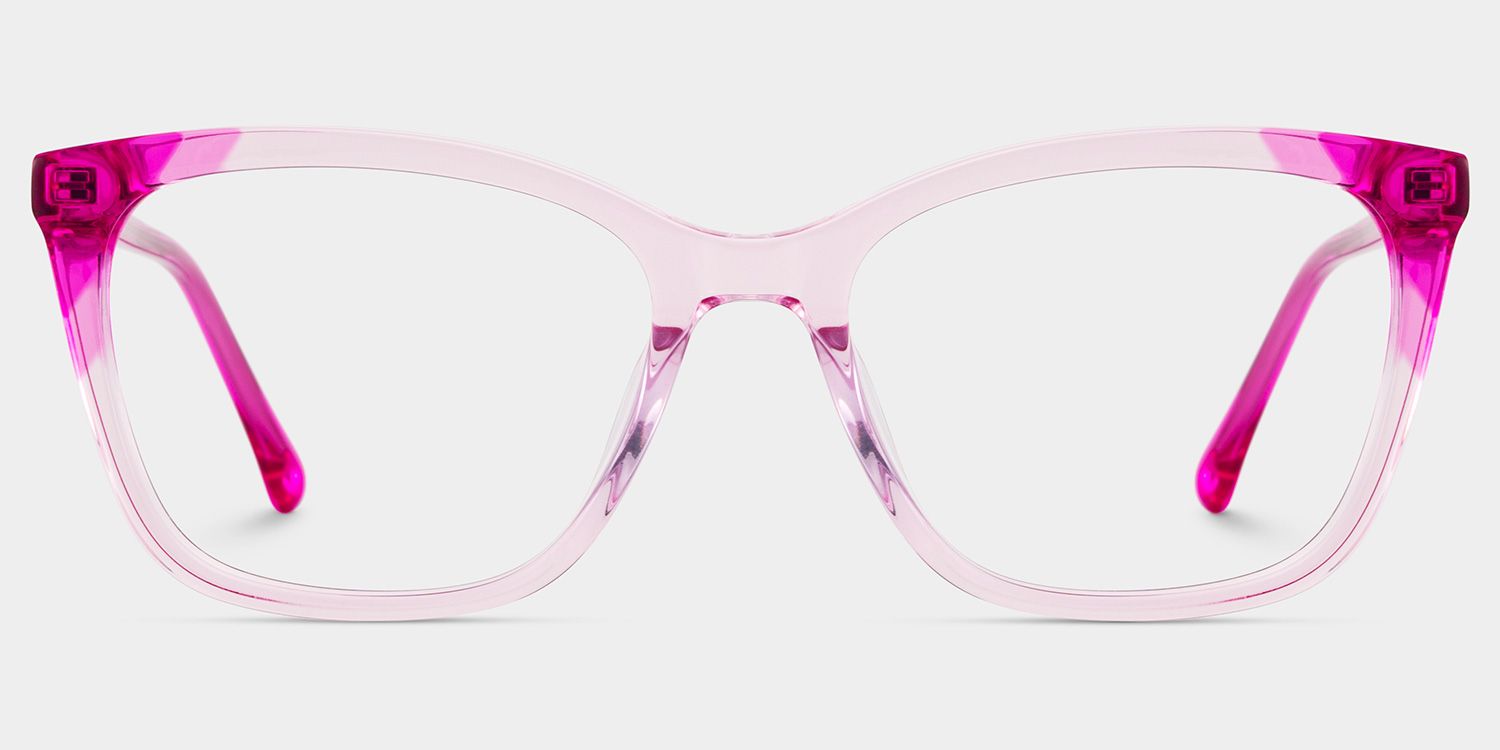 Juno Rectangle Pink Frame Eyeglasses for Woman| ZEELOOL1