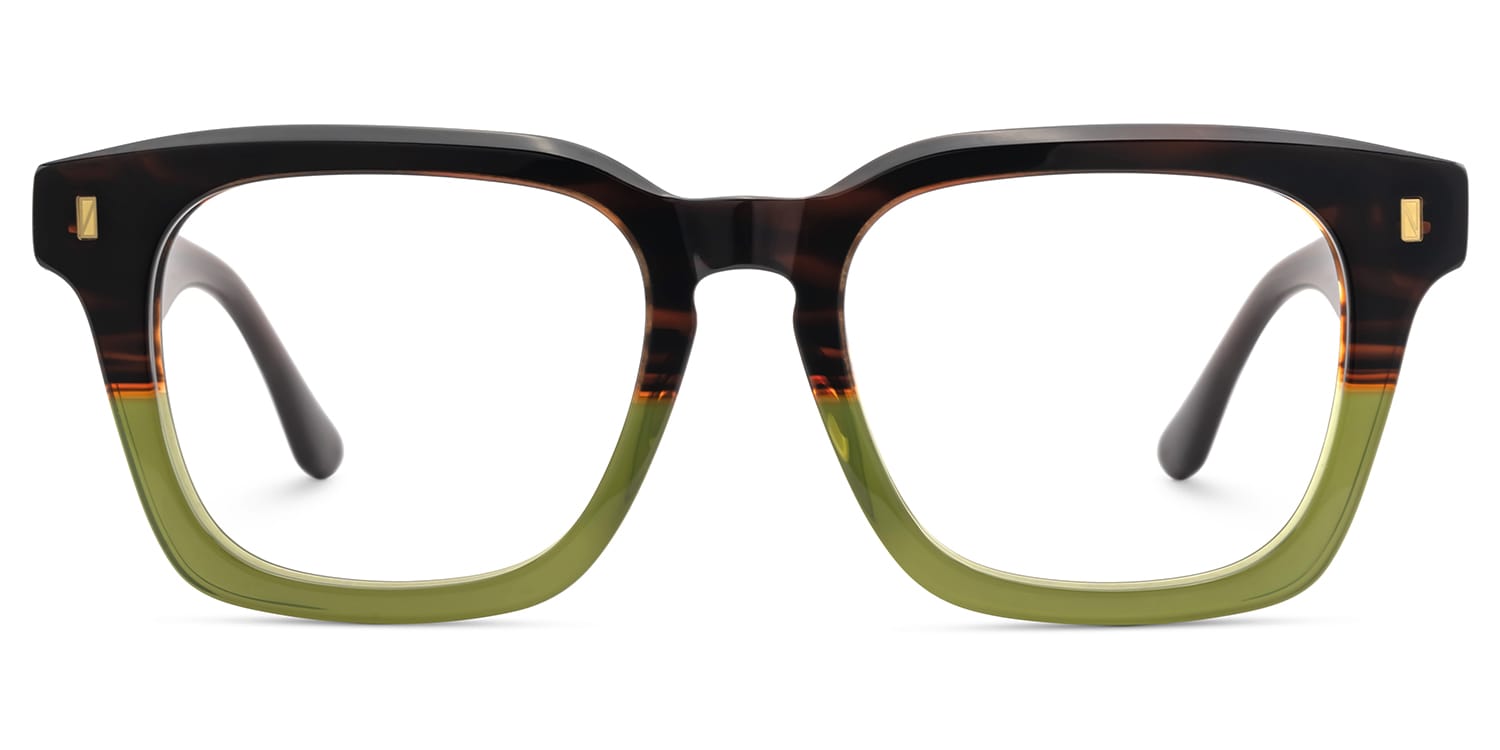 Marleni Square Brown Green Glasses