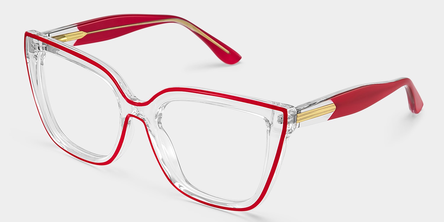 Mirta Square Red Glasses2