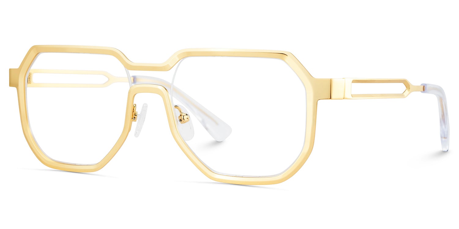 Hype Geometric Gold Glasses4