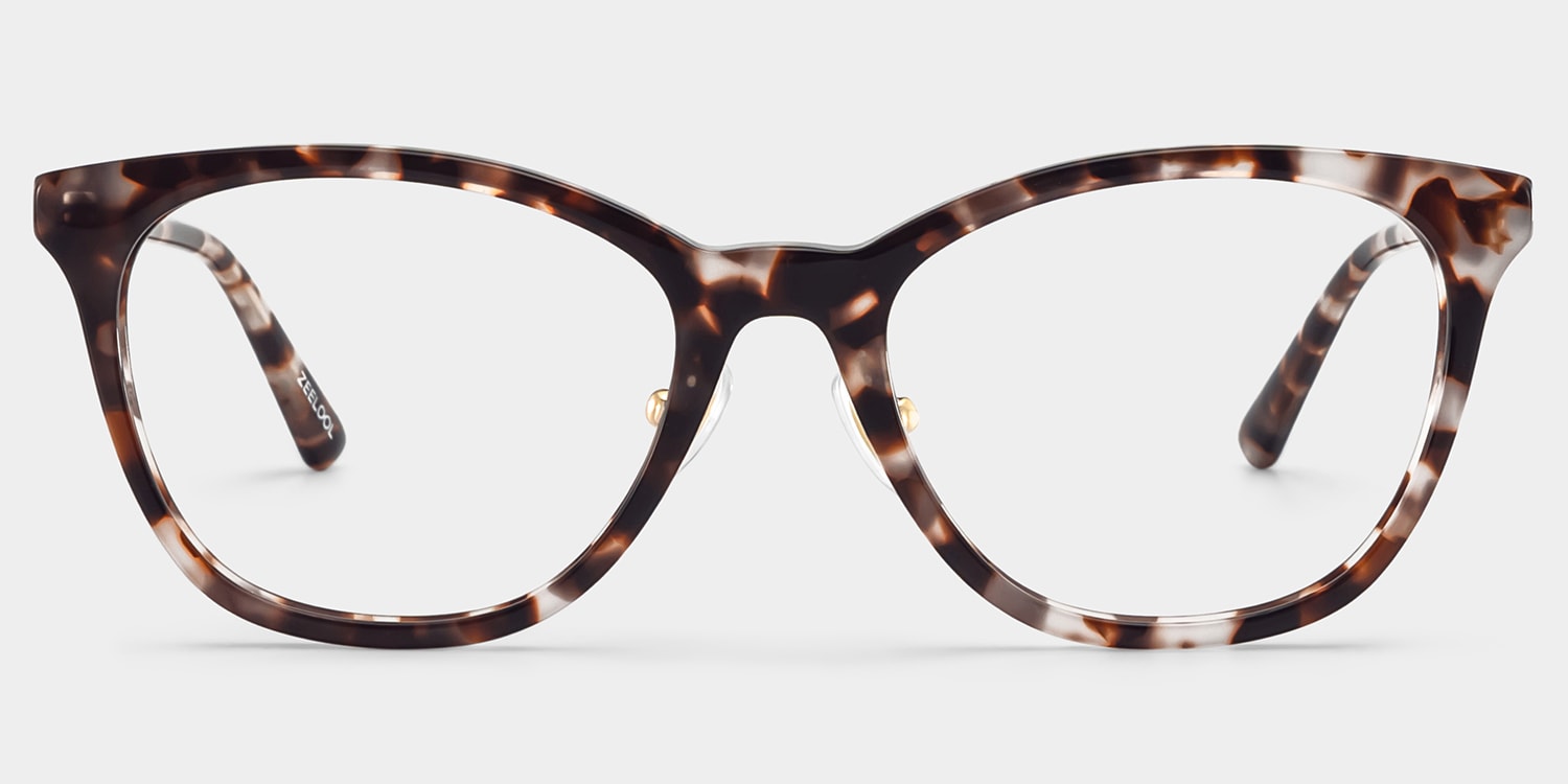 Harvey Cateye Eyeglasses with Black-Crystal Two-Tone Frame