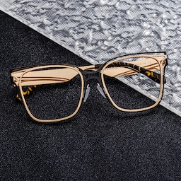 Dacarine Square Black Gold Glasses0