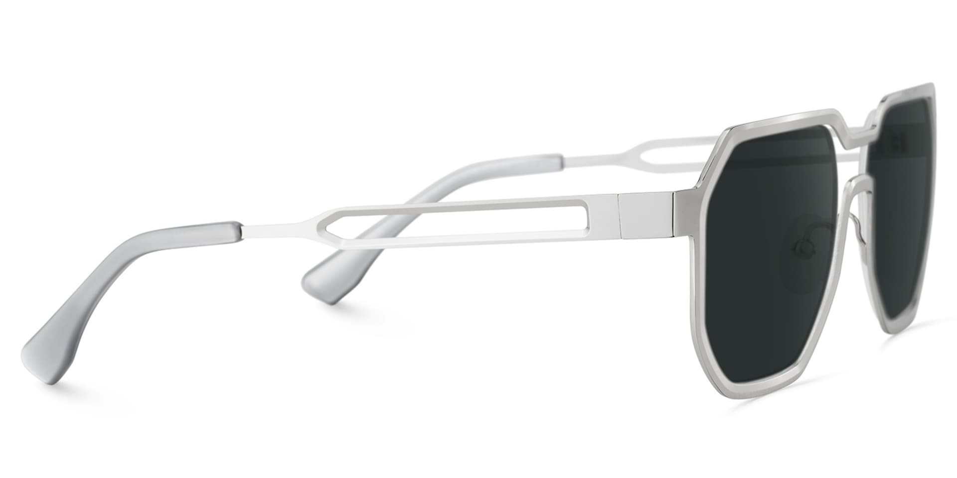 Men's Geometric Sunglasses in Silver Color4