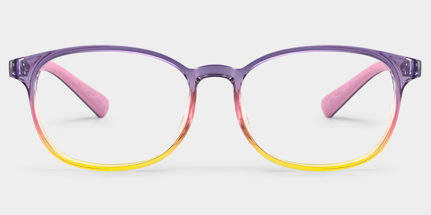 Kids Oval Purple Amaker Frame Glasses | Zeelool