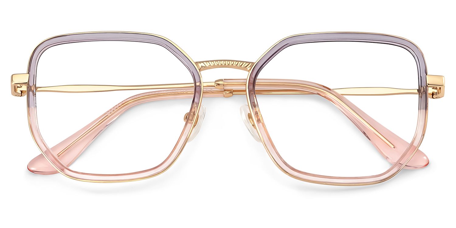Levi Eyeglasses in Geometric Grey Pink Frame | Zeelool2