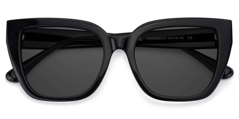Tamarrah Cateye Black Sunglasses