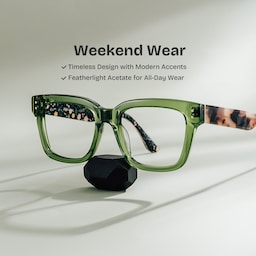 Zinnia Rectangle Green Glasses2