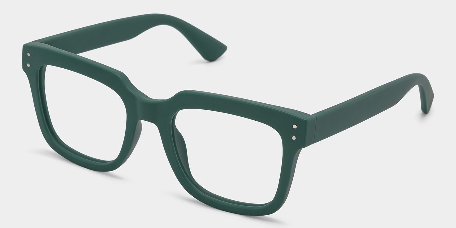 Liizbeett Square Eyeglasses with Dark Green Frames | ZEELOOL