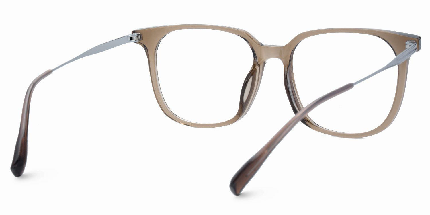 Ameedah Brown Square Thin Glasses | Zeelool4