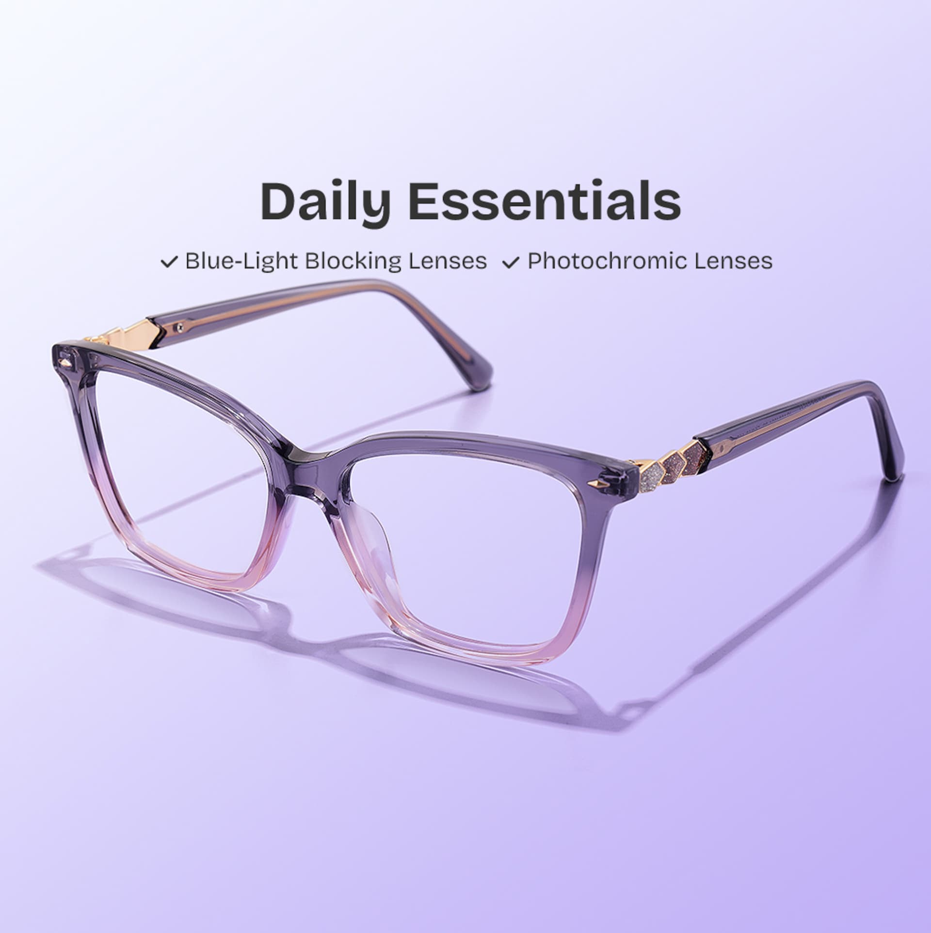 Theo Acetate Two-tone Frame Glasses with Square Shape | Zeelool0