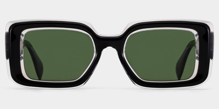 Eira Rectangle Black Polarized Sunglasses