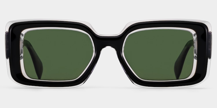 Eira Rectangle Black Polarized Sunglasses