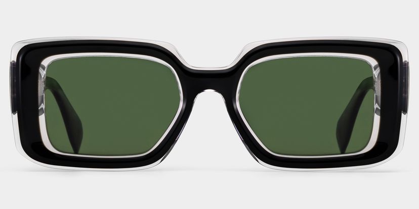 Eira Black Rectangle Sunglasses