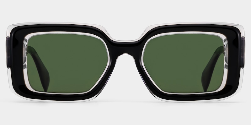 Eira Rectangle Black Polarized Sunglasses