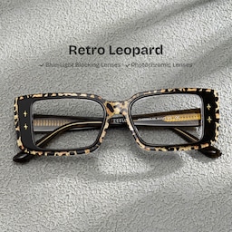 Gleam Rectangle Leopard Glasses0