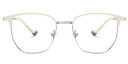 Bethelmy Browline White Glasses1