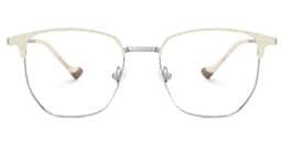 Bethelmy Browline White Glasses1