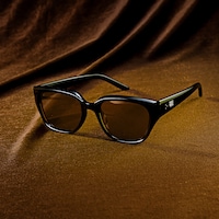 Serene Cat Eye Black Crystal Polarized Sunglasses0