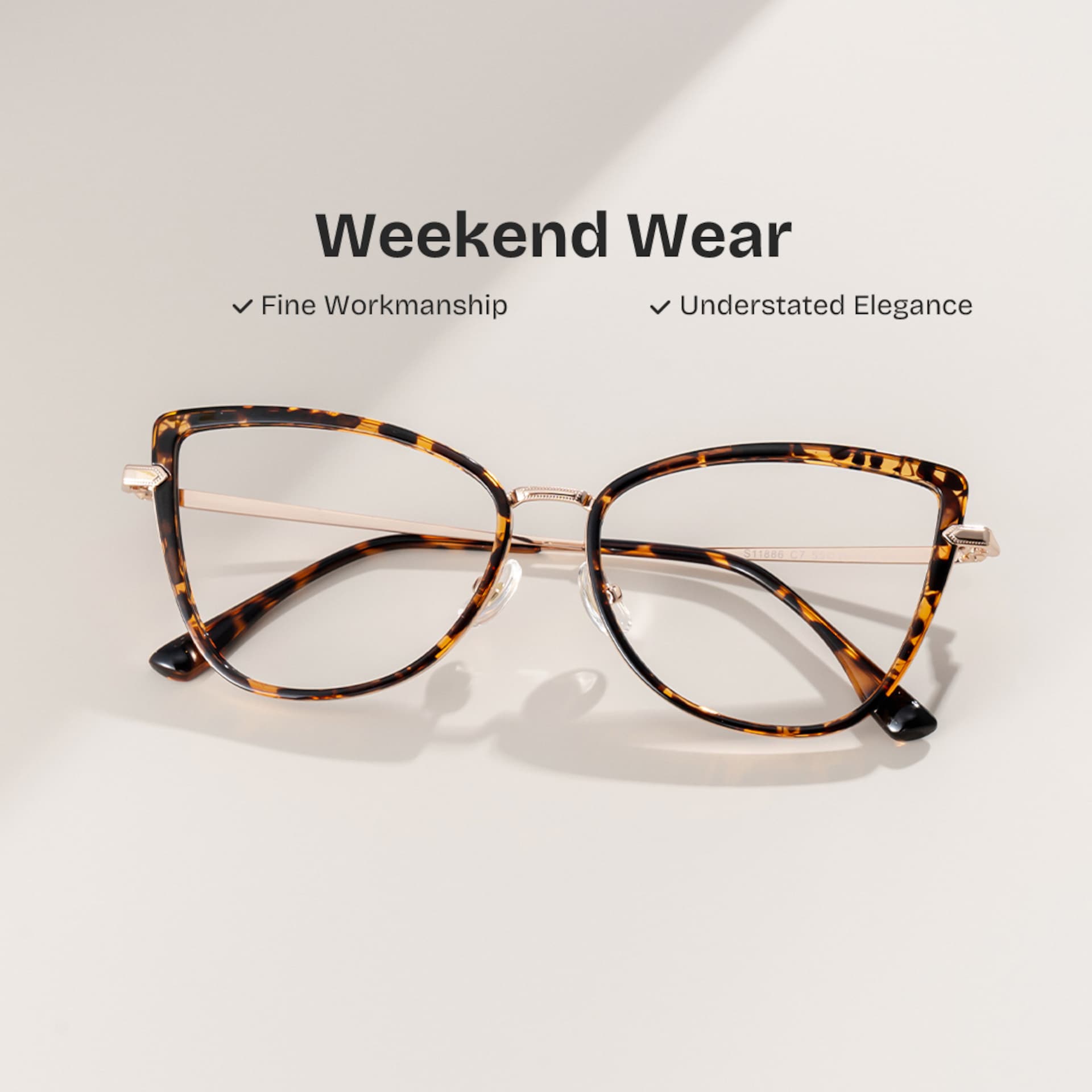 Cat eye Tortoise Eyeglasses- Sloane Mixed Frame Glasses0