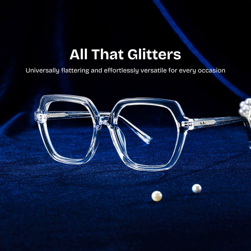 Devon Geometric Clear Glasses