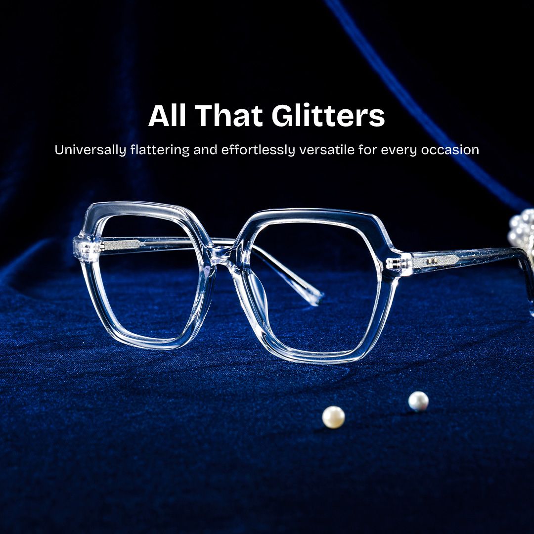 Devon Geometric Clear Hexagon Glasses for Women | ZEELOOL0