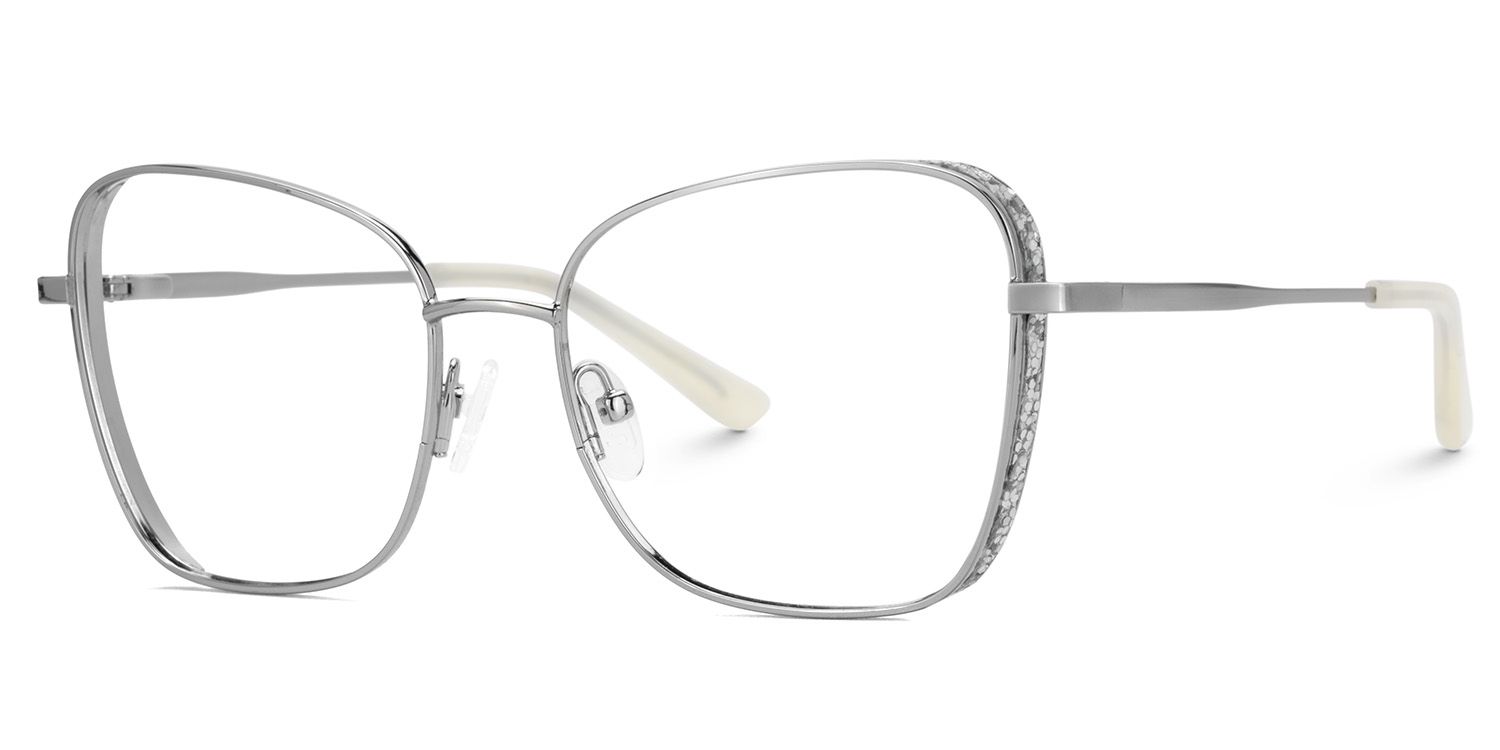 Butterfly Silver Glasses With Gillter on the Sides3