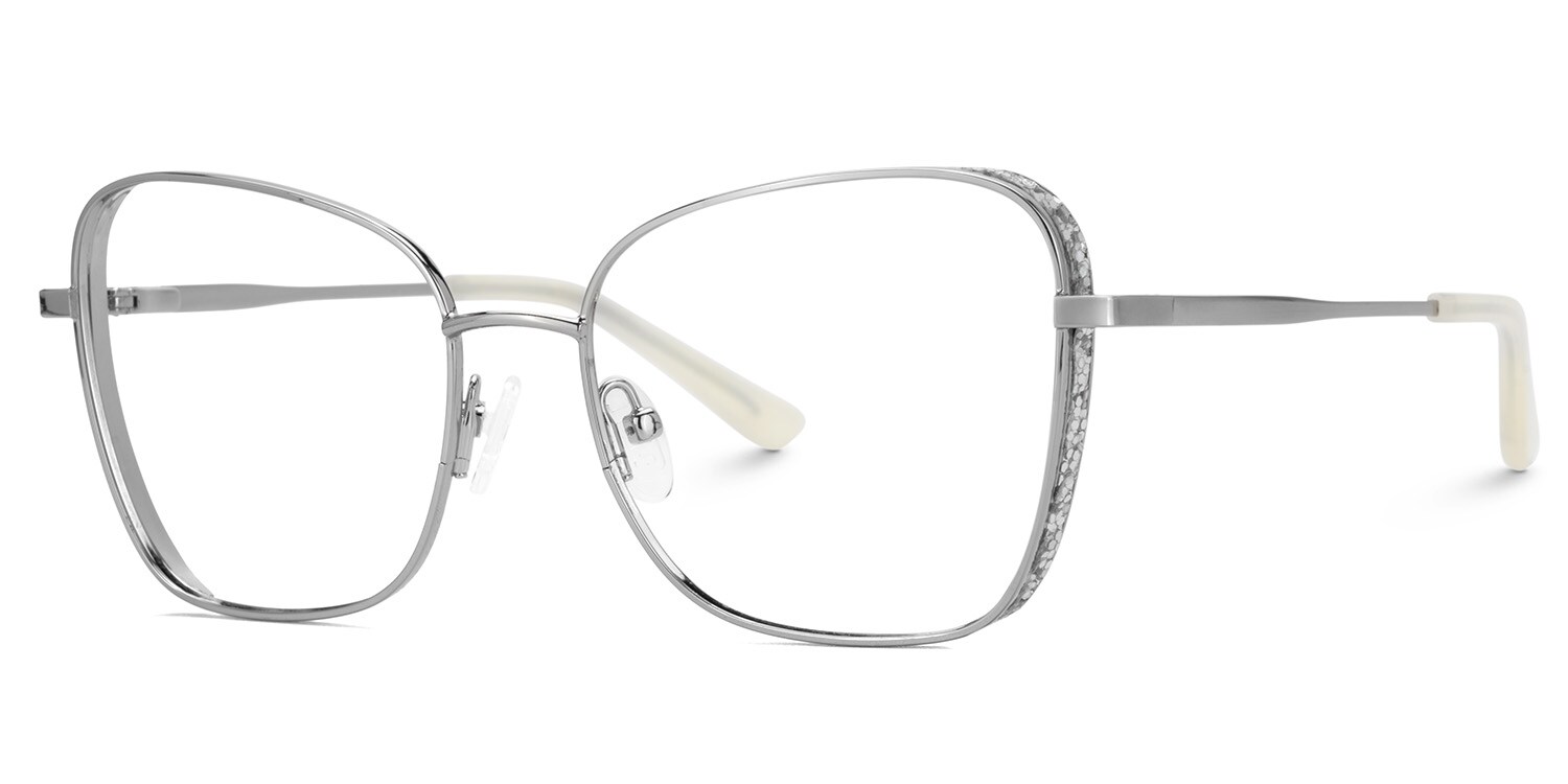 Butterfly Silver Glasses With Gillter on the Sides3