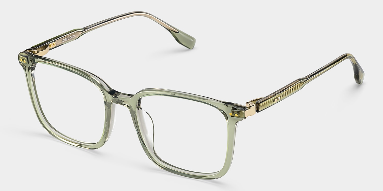 Zoe Green Frame Glasses with Square Frame Online | ZEELOOL