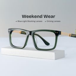 Emerson Rectangle Green Glasses0