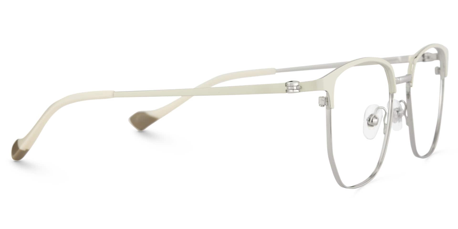 White Browline Glasses With High-quality Material4
