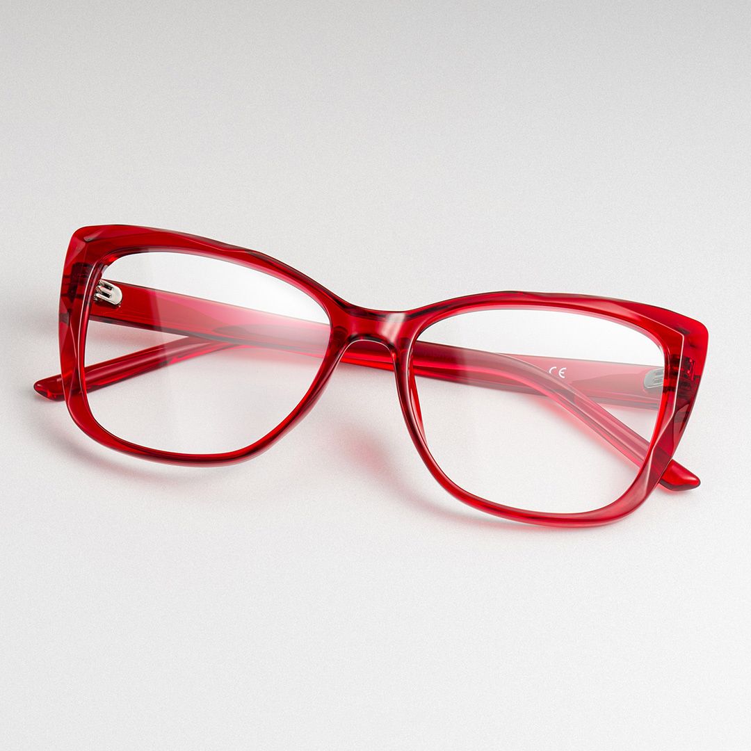 Farris Red Cat eye Frame Glasses for Women | Zeelool0