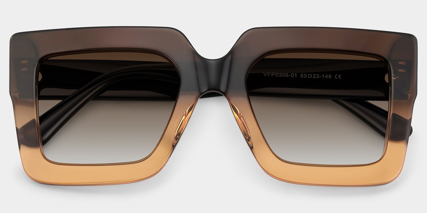 Brandon Tawny Square Polarized Sunglasses for Driving | ZEELOOL1