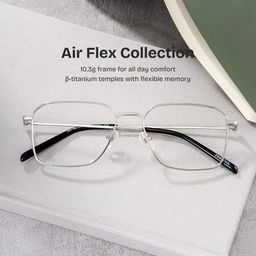 Leah Rectangle Silver Glasses0