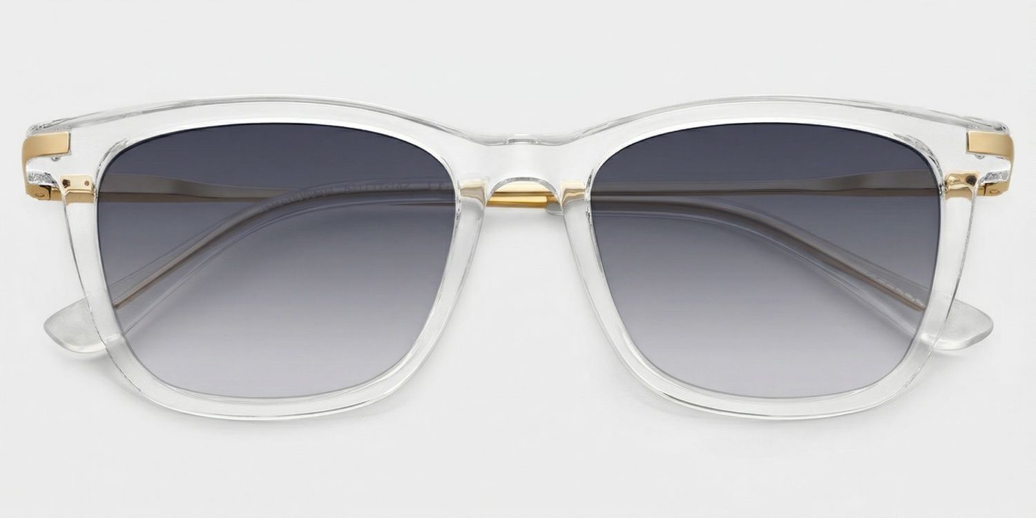 Selena Rectangle Clear White Glasses Bling Frames | ZEELOOL1