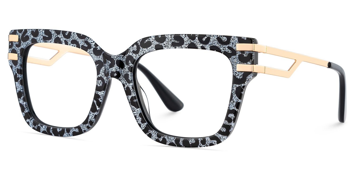 Square Cat-Eye Glasses With Gray Leopard4