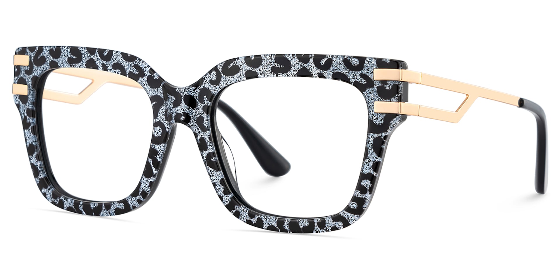 Square Cat-Eye Glasses With Gray Leopard4