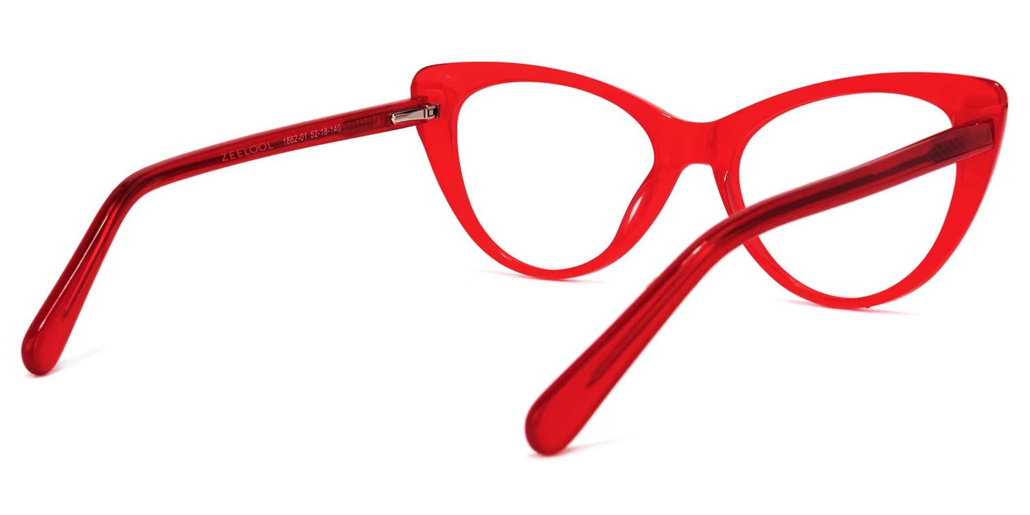 Cat Eye Red Glasses | Zeelool Glasses4