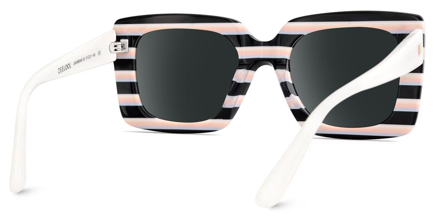Dianna Rainbow Rectangle Thick Frame Sunglasses | Zeelool3