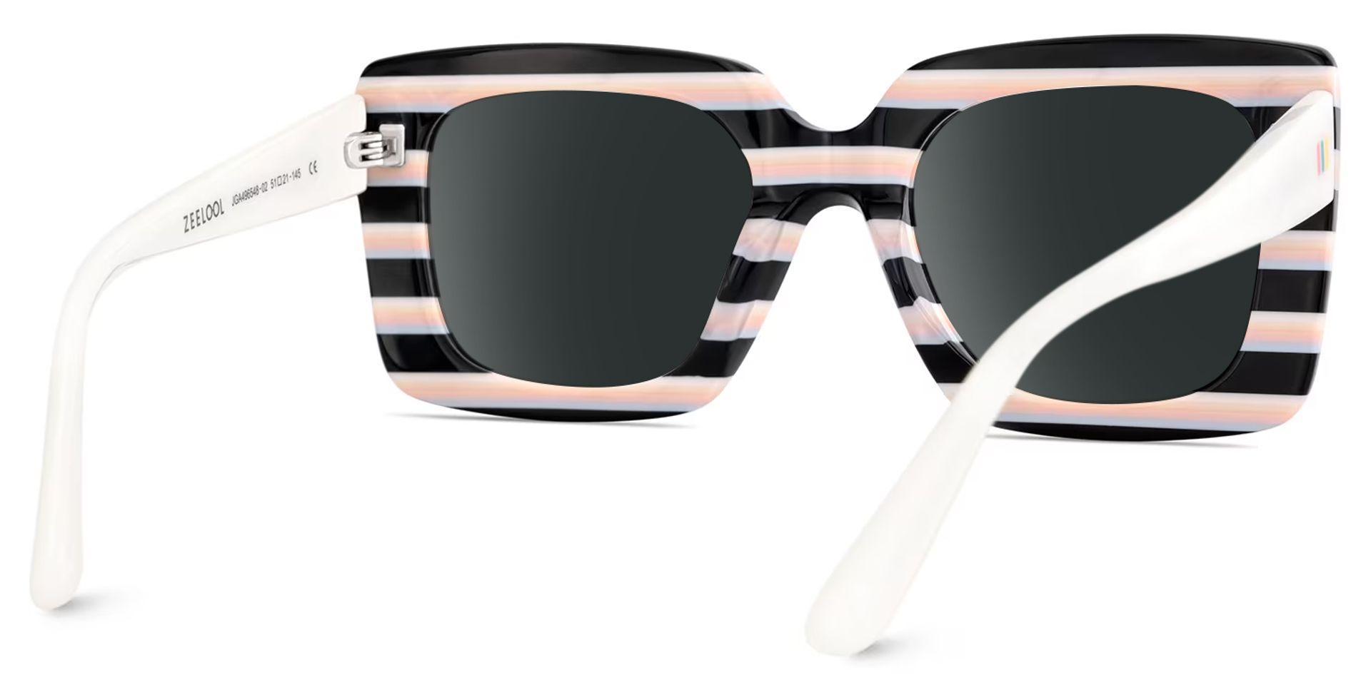 Dianna Rainbow Rectangle Thick Frame Sunglasses | Zeelool3