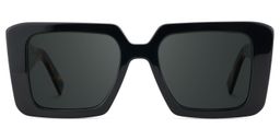 Reeve Rectangle Black Polarized Sunglasses0