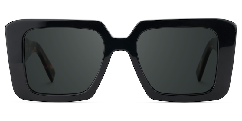 Reeve Rectangle Black Polarized Sunglasses